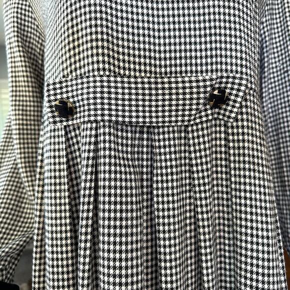 Vintage 80s Jessica Howard Houndstooth Dress Long Sleeve Peter Pan Collar XL 16 - Picture 10 of 12